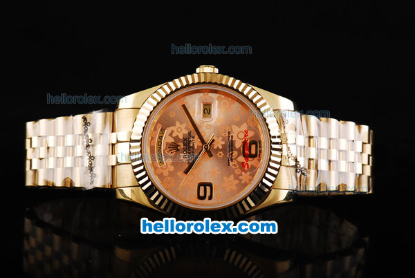 Rolex Day-Date II Automatic Movement Full Gold with Rose Gold Dial - Click Image to Close